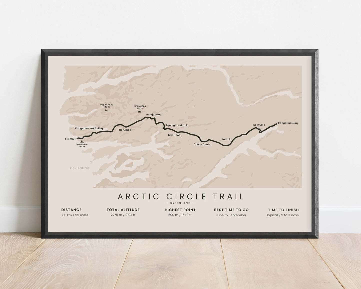 ACT (Sisimiut, Greenland, Kangerlussuaq) Thru-Hike Poster with Beige Background