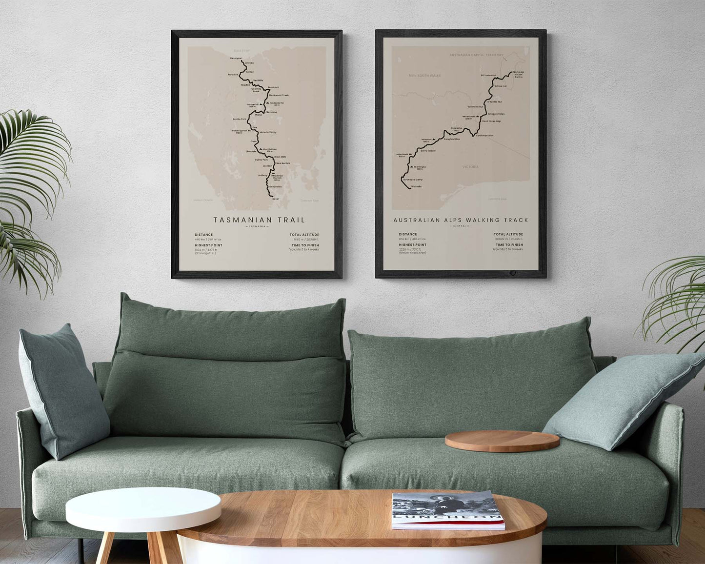 AAWT (Alpine National Park) Thru-Hike Poster in Modern Interior Decor