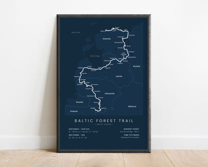 Miško Takas (Estonia) Track Print with Blue Background