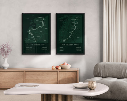 The Forest Trail (Estonia) Hike Map Art in Minimal Room Decor
