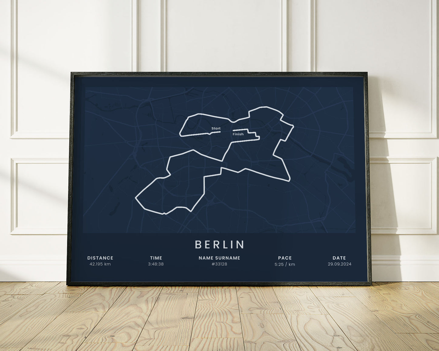 BMW Berlin Marathon (World Marathon Majors) Marathon Wall Decor with Blue Background