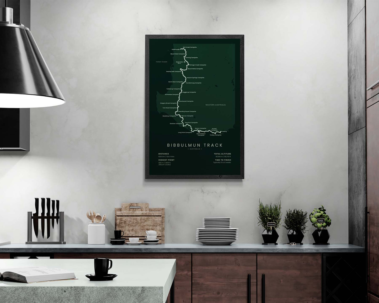 Bibbulmun Track (Western Australia) Trek Poster in Minimal Room Decor