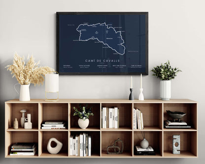 Cami De Cavalls (Spain) Route Wall Map in Minimal Wall Art Decor