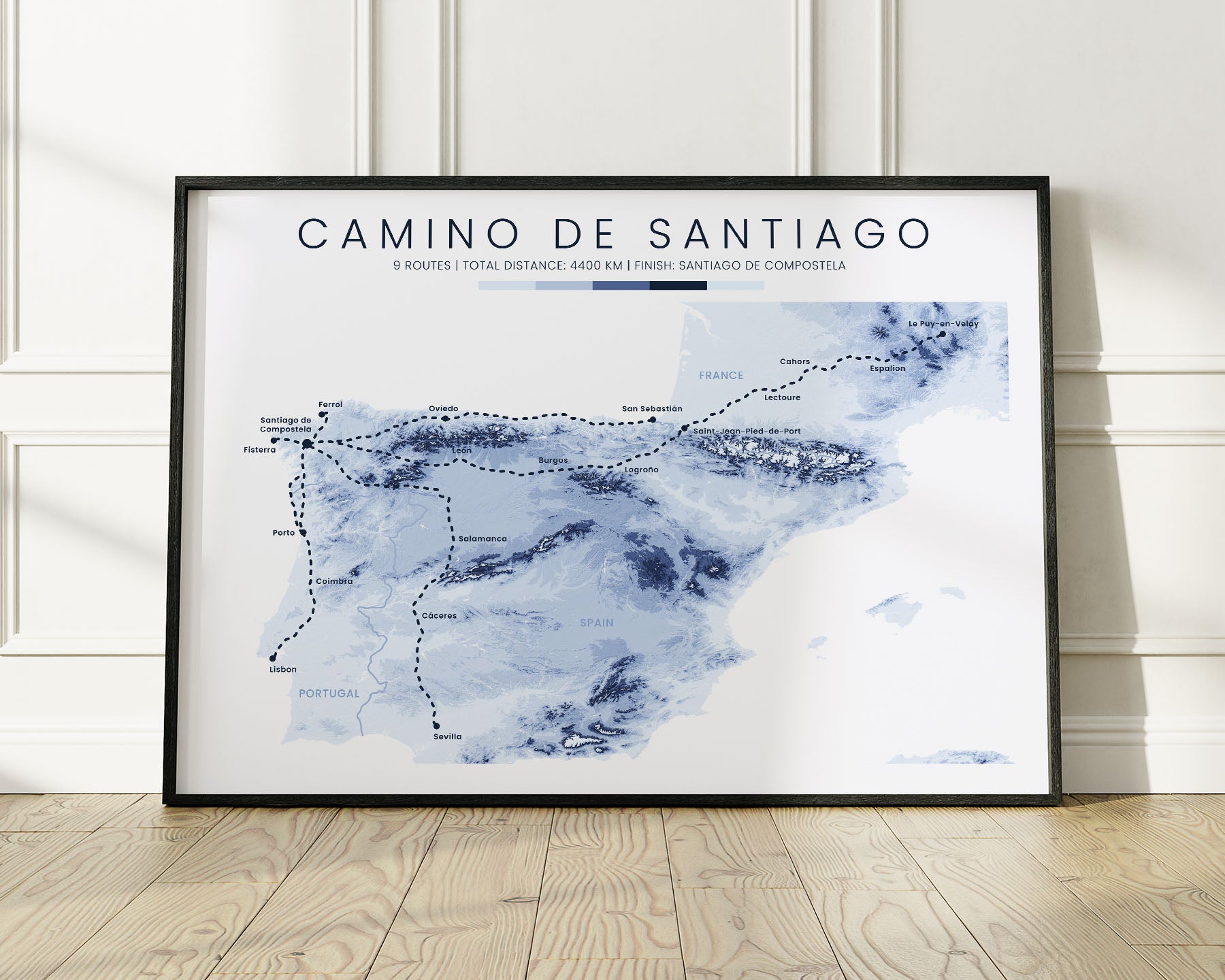 787km popular to Santiago - Fine Art Print