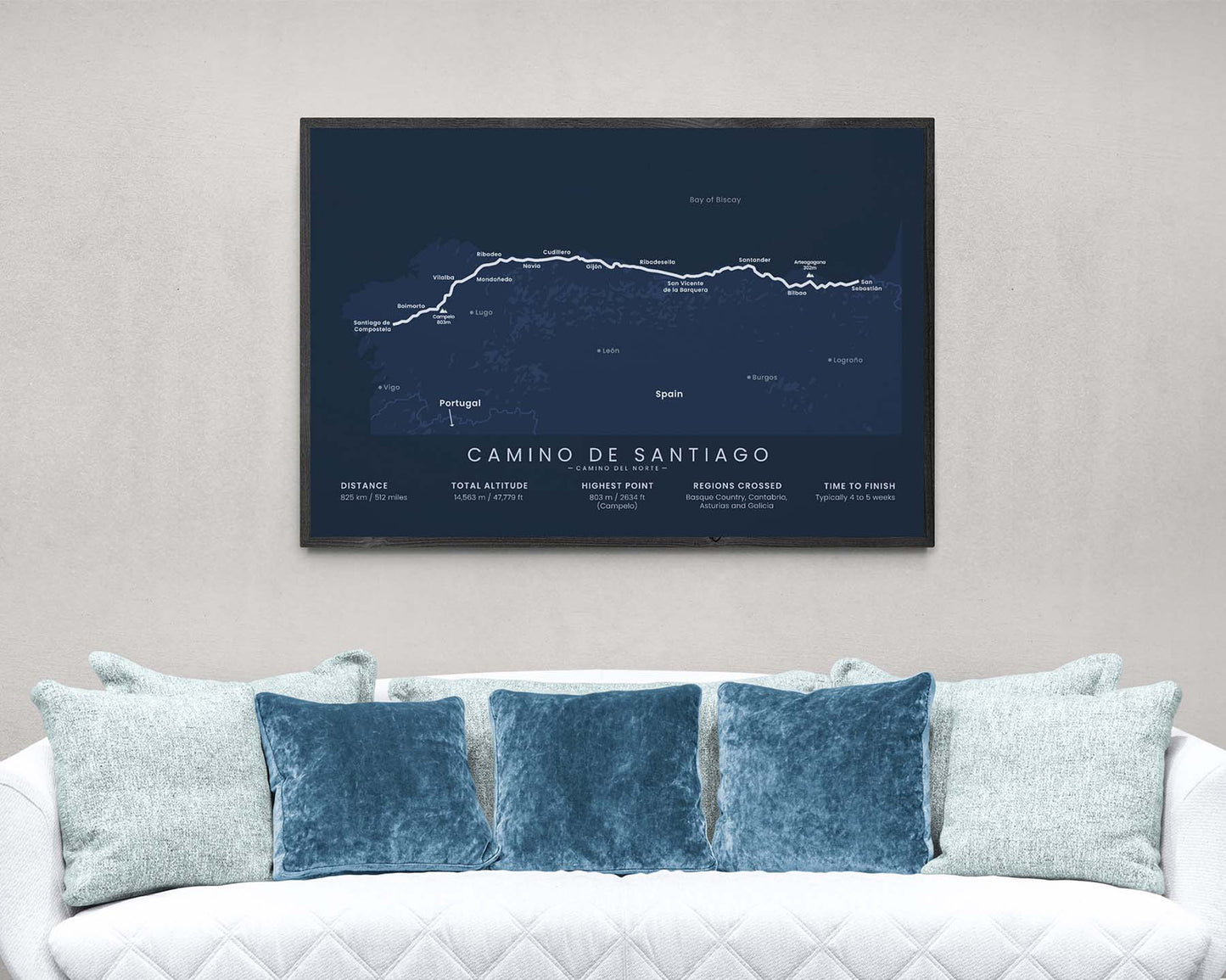 The Northern Way (Pyrenees) path print in minimal room decor