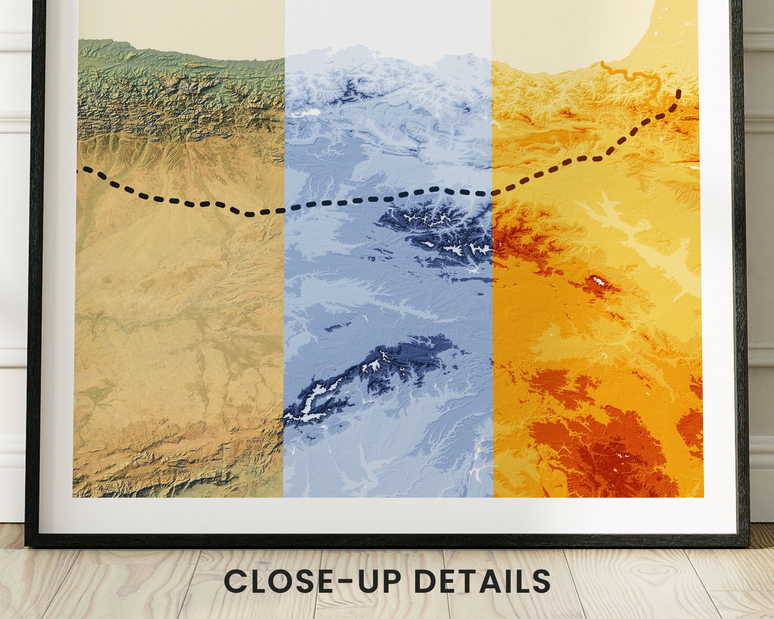 Camino Frances Topographic Map Poster (The French Way)