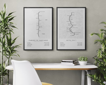 Camino de Santiago (Pilgrimage) Thru-Hike Wall Decor in Modern Interior Decor