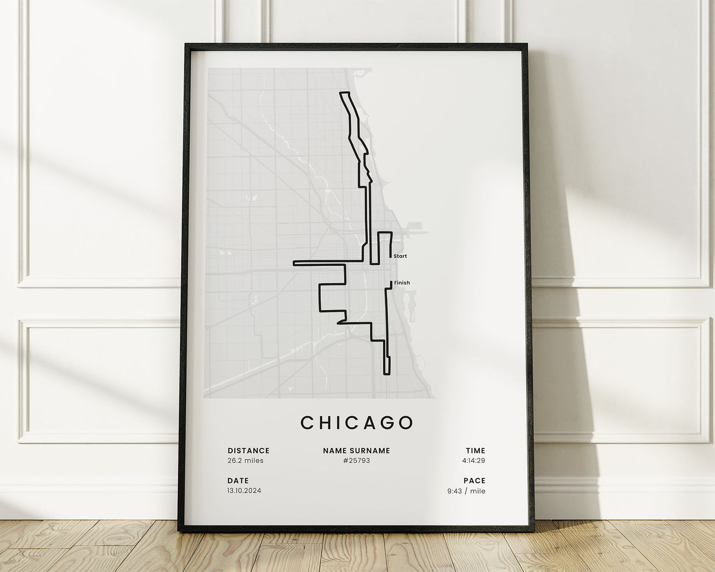 Bank of America Chicago Marathon (Abbott World Marathon Majors) Marathon Wall Art with White Background
