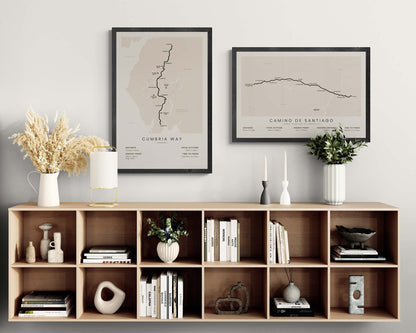 The Cumbrian Way (Lake District National Park) Track Wall Decor in Modern Interior Decor