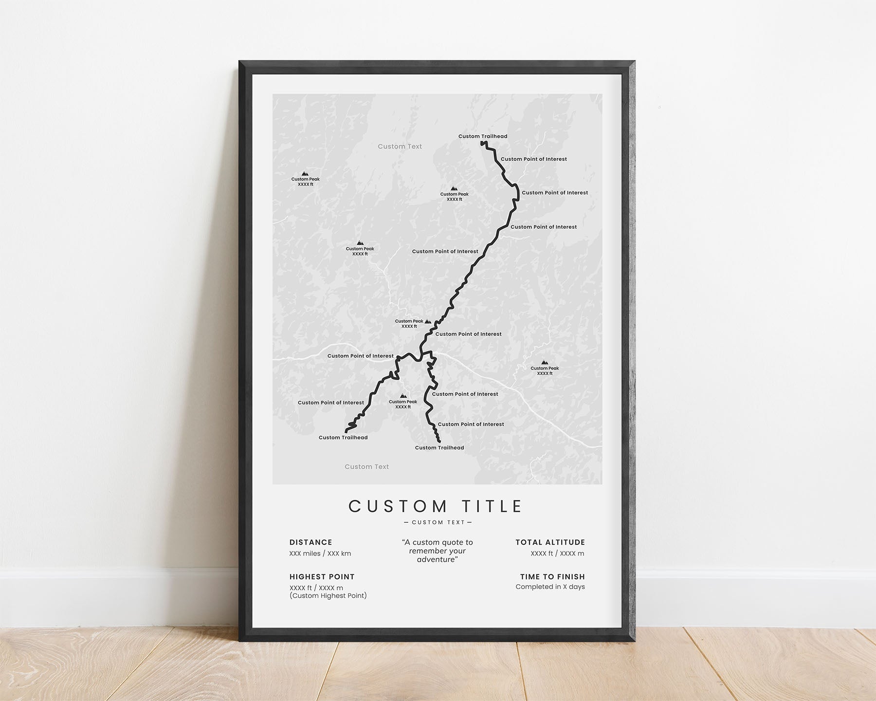 Hiking Trail Poster Customizations in White