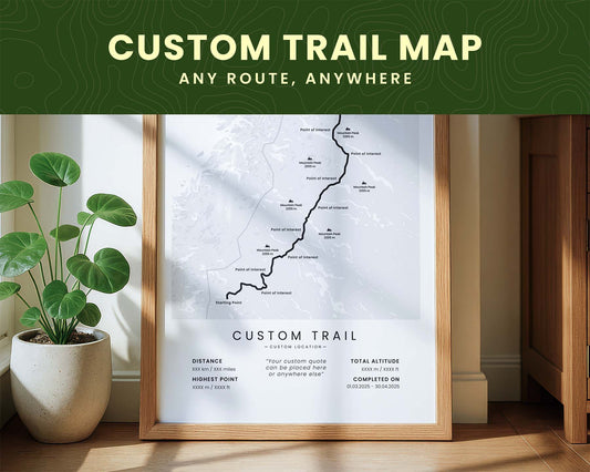 Custom Hiking Trail Map Poster
