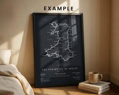 Custom hiking trail poster example - the perimeter of wales