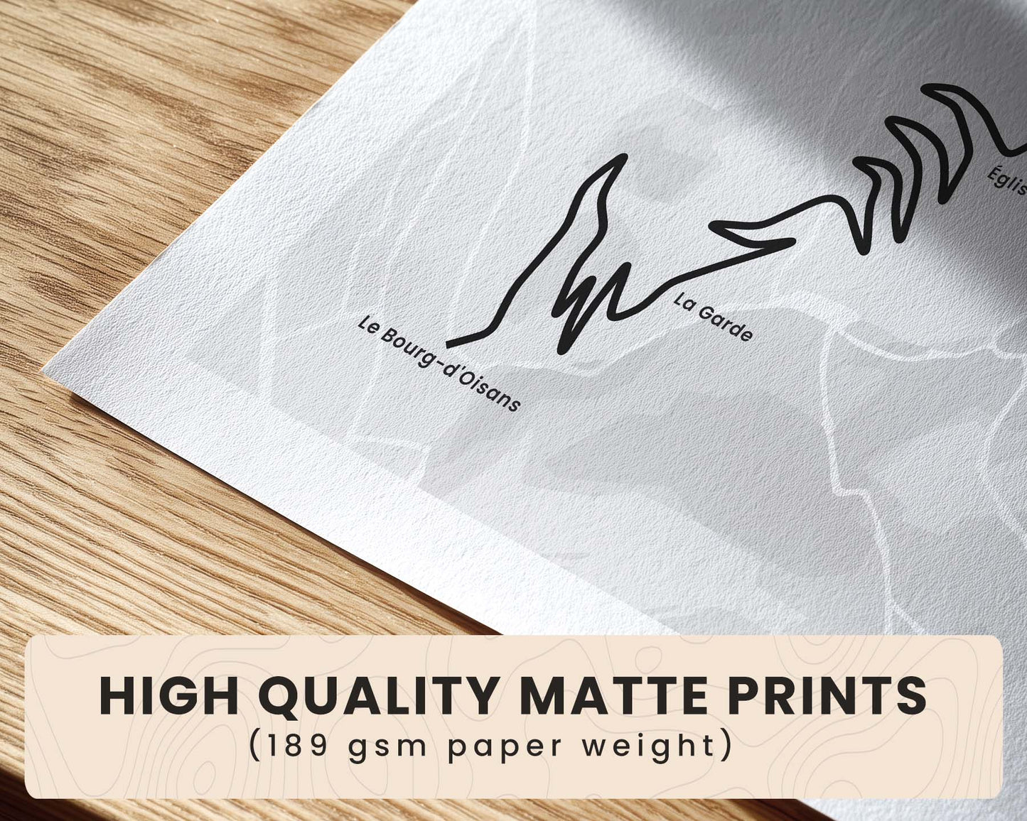Trail Goals Minimal Cycling Route High Quality Matte Prints