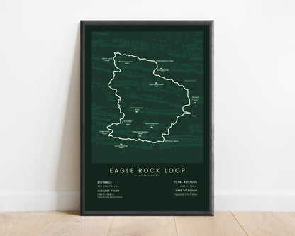 Eagle Rock Loop (Arkansas) Hike Map Art with Green Background