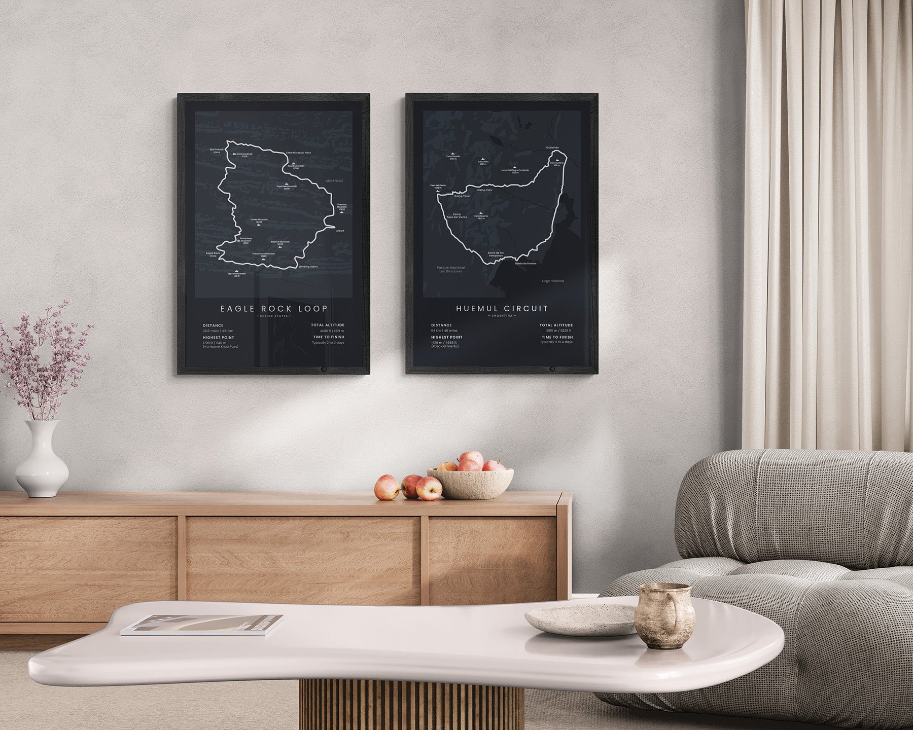 Eagle Rock Loop (United States) Trail Wall Decor in Modern Interior Decor