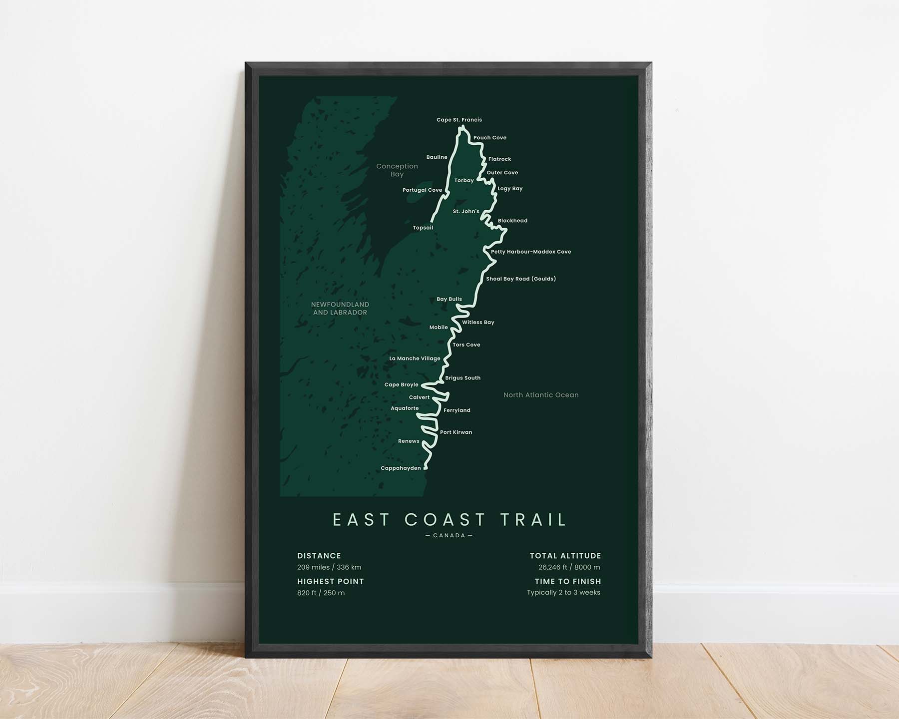 East Coast Trail (ECT) Map Poster Trail Goals - Main Image