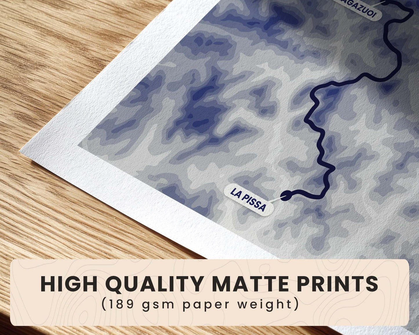 Trail Goals Elevation Map High Quality Matte Posters