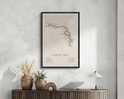 Florida National Scenic Trail (Big Cypress National Preserve to Fort Pickens) Trail Wall Decor in Modern Interior Decor