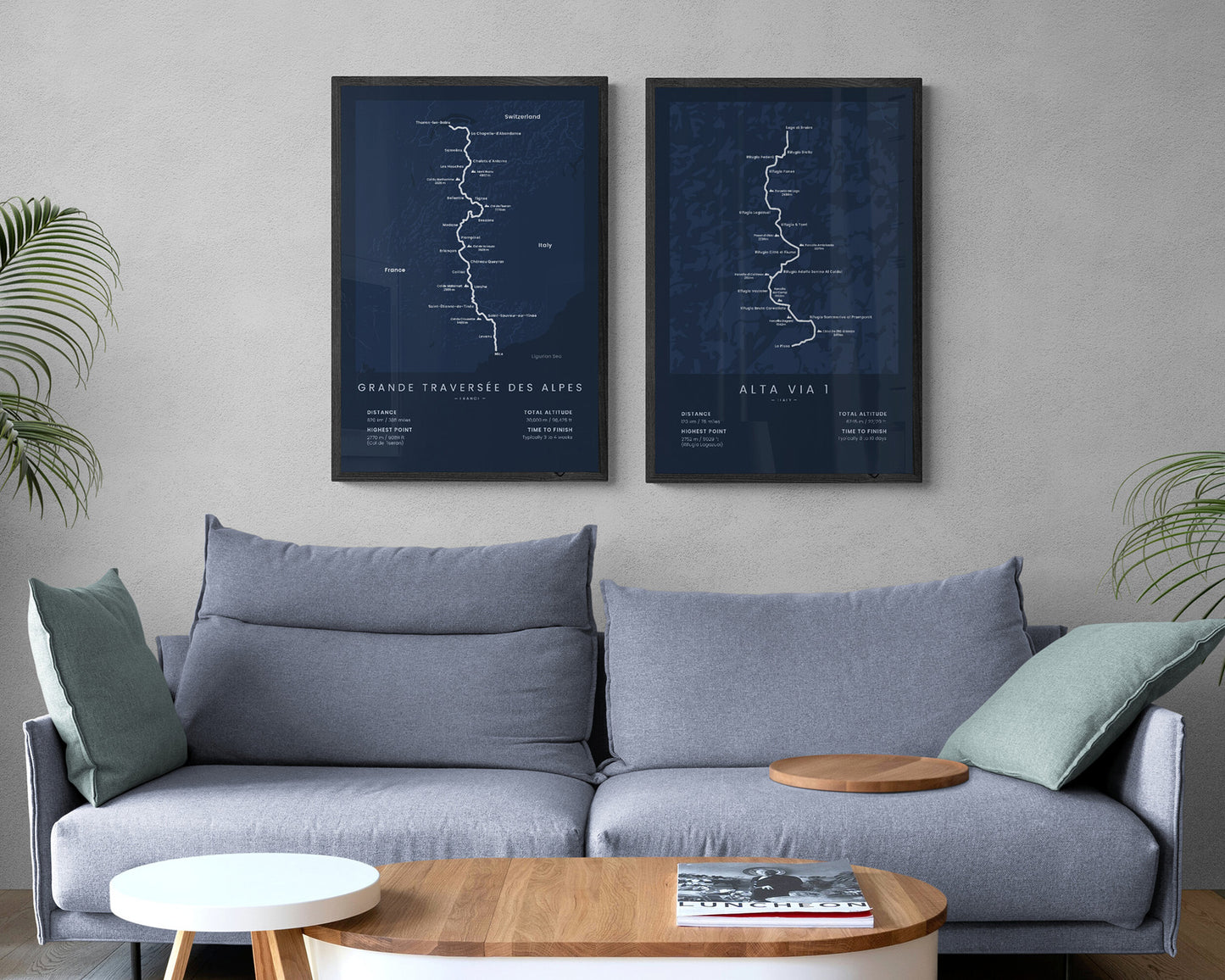 Grande Traversée des Alpes (Alps) route poster in Minimal Room Decor
