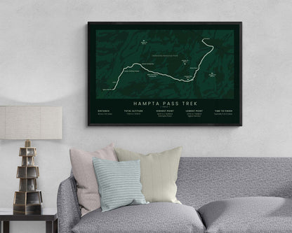 Hampta Pass Trek (Inderkilla National Park, Lahaul and Spiti District, Chandra Taal Lake, Himalayas, Kullu Valley, Manali, India) Hike Print in Minimal Interior Decor