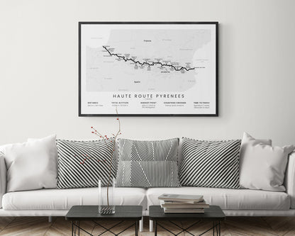 HRP path map art in minimal room decor (France)