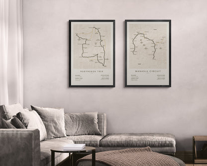 Huayhuash Circuit (Cordillera Guayhuash) Track Wall Decor in Modern Interior Decor