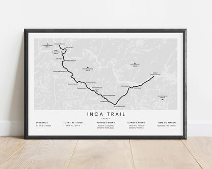 Inca Trail to Machu Picchu (Peru) Trek Wall Art with White Background
