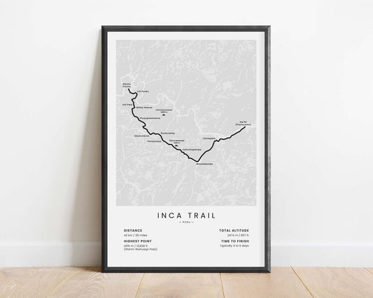 Camino Inka (South America) Track Wall Decor with White Background