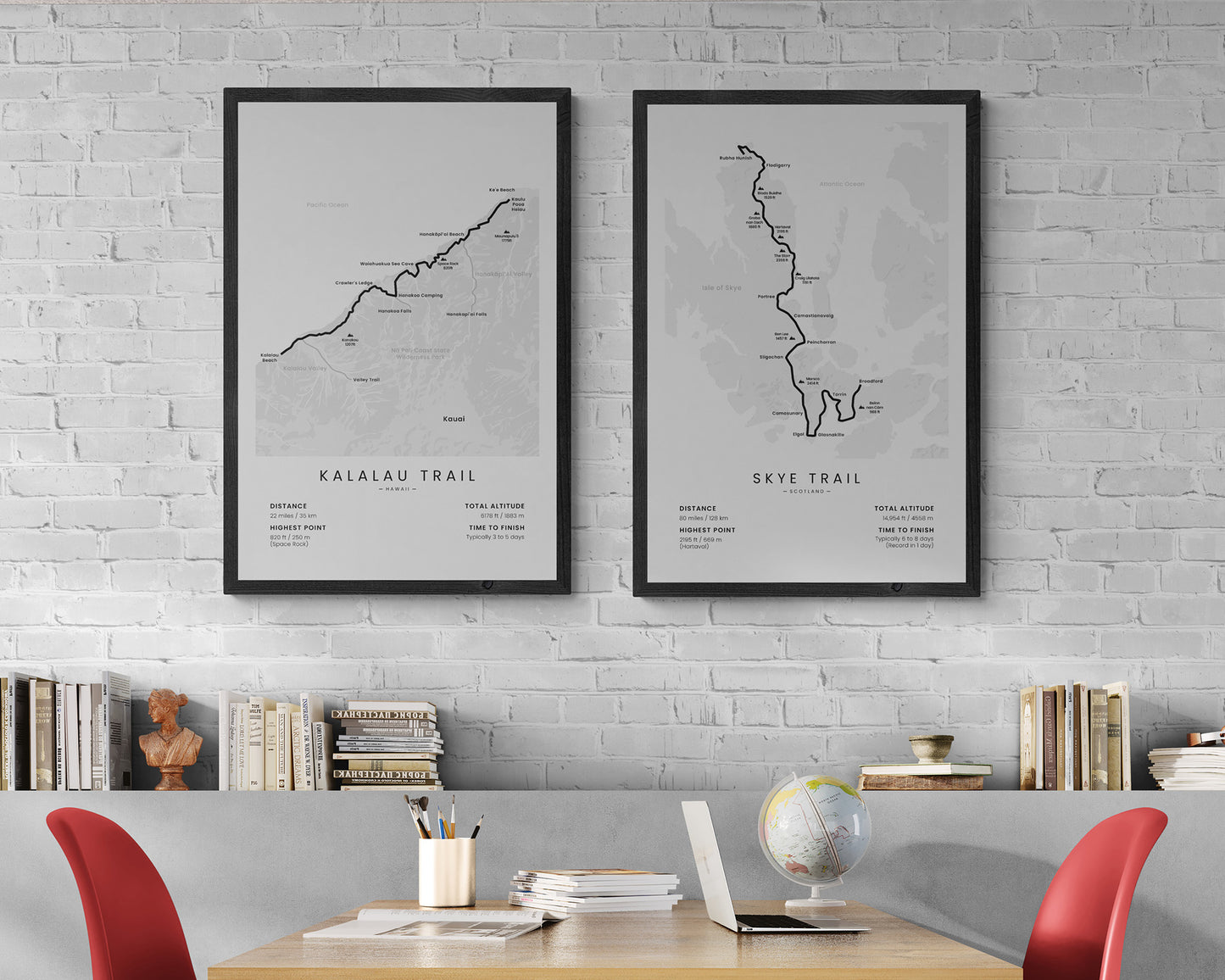 Na Pali Coast Trail (Hawaii) Path Wall Decor in Modern Interior Decor