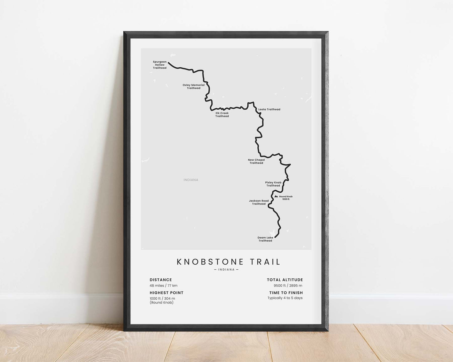 Knobstone Trail (Indiana) Path Wall Art with White Background