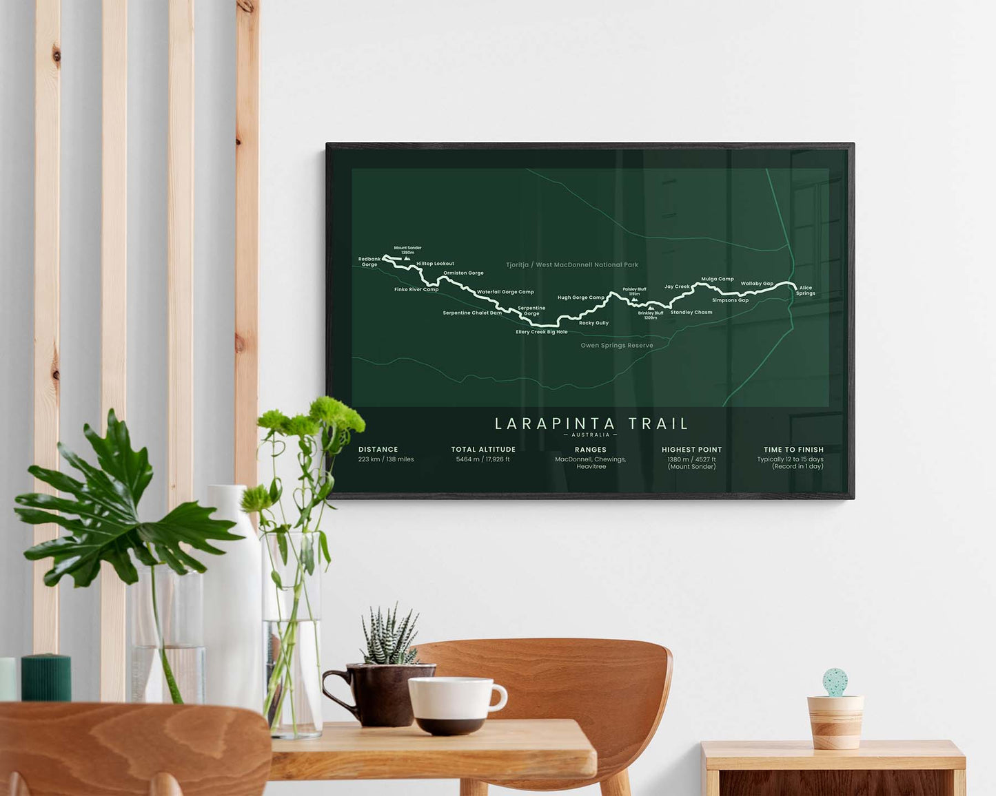 Larapinta (Alice Springs to Mount Sonder) Route Wall Art in Minimal Room Decor