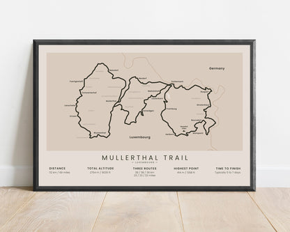 Mullerthal Trail (Route 2) Hike Wall Art with Beige Background