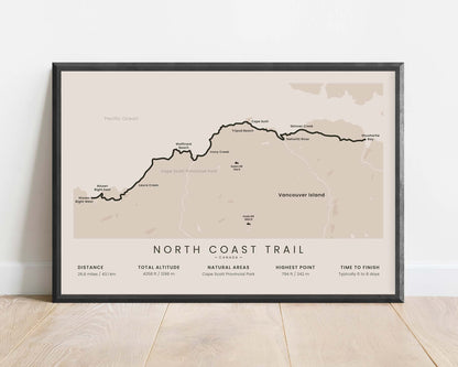 North Coast Trail (Cape Scott Provincial Park) Hike Print with Beige Background