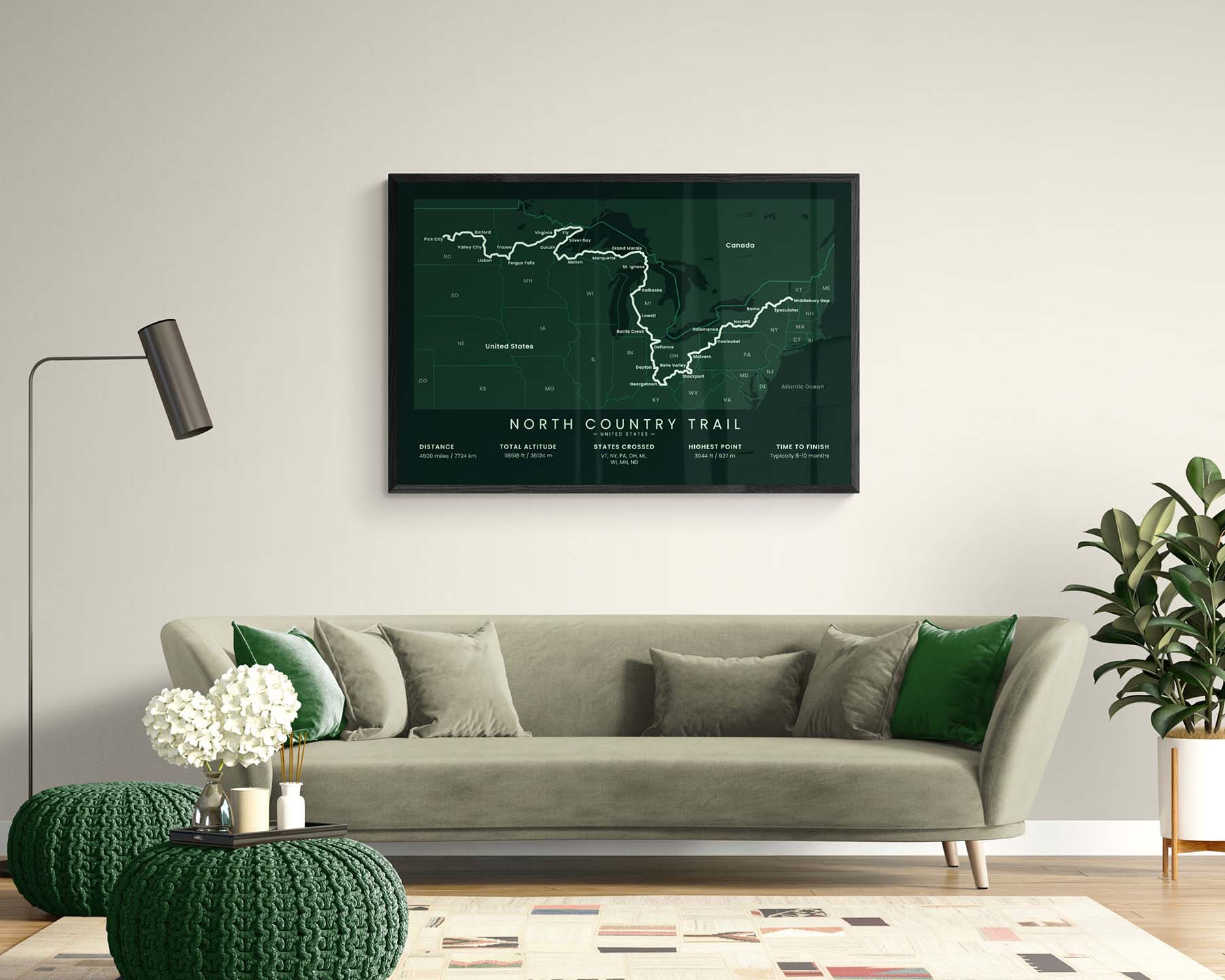 North Country Trail (United States) Path Print in Minimal Room Decor