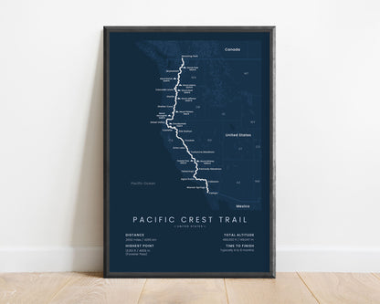 Pacific Crest Trail (Washington) Track Wall Decor with Blue Background