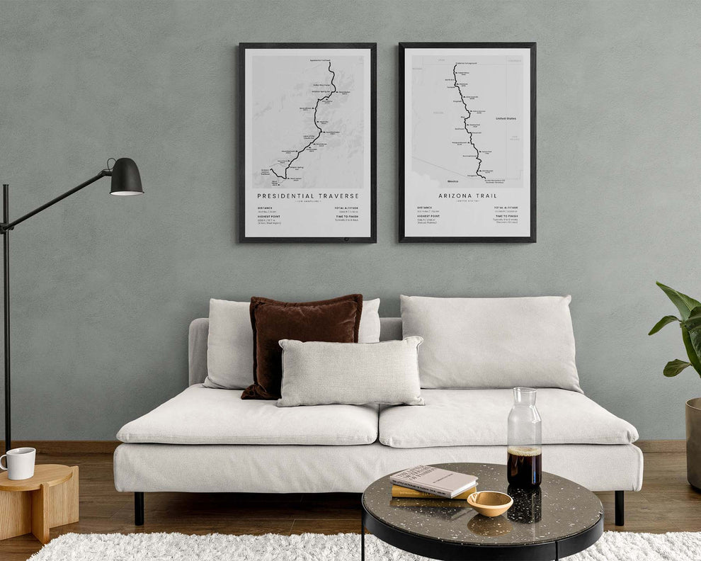 Presidential Traverse Map Poster (White Mountains)