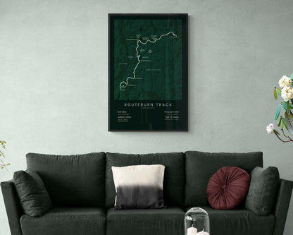 Routeburn Track (Fiordland National Park) Trek Wall Art in Minimal Room Decor