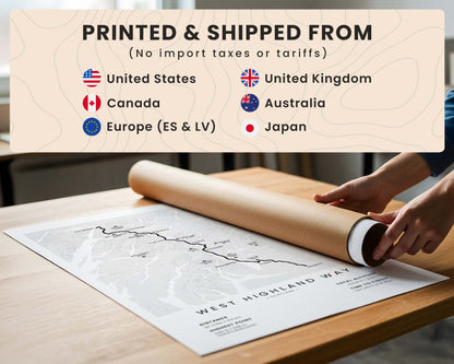 Trail Goals Minimalistic Hiking Trail Poster Manufacturing and Shipping Locations