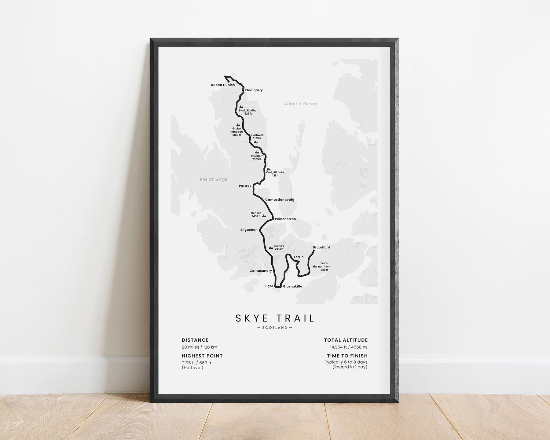 Skye Trail (Scotland) thru hike poster with white background