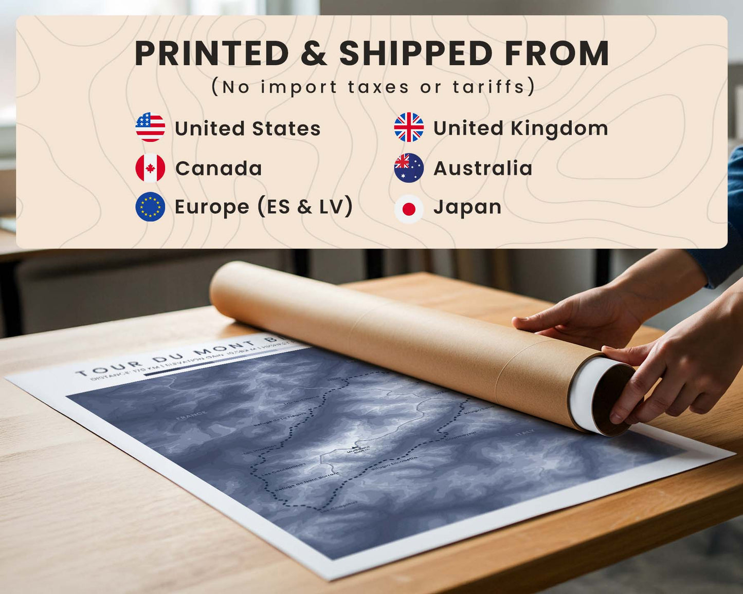Trail Goals Topographic Map Poster Manufacturing and Shipping Locations