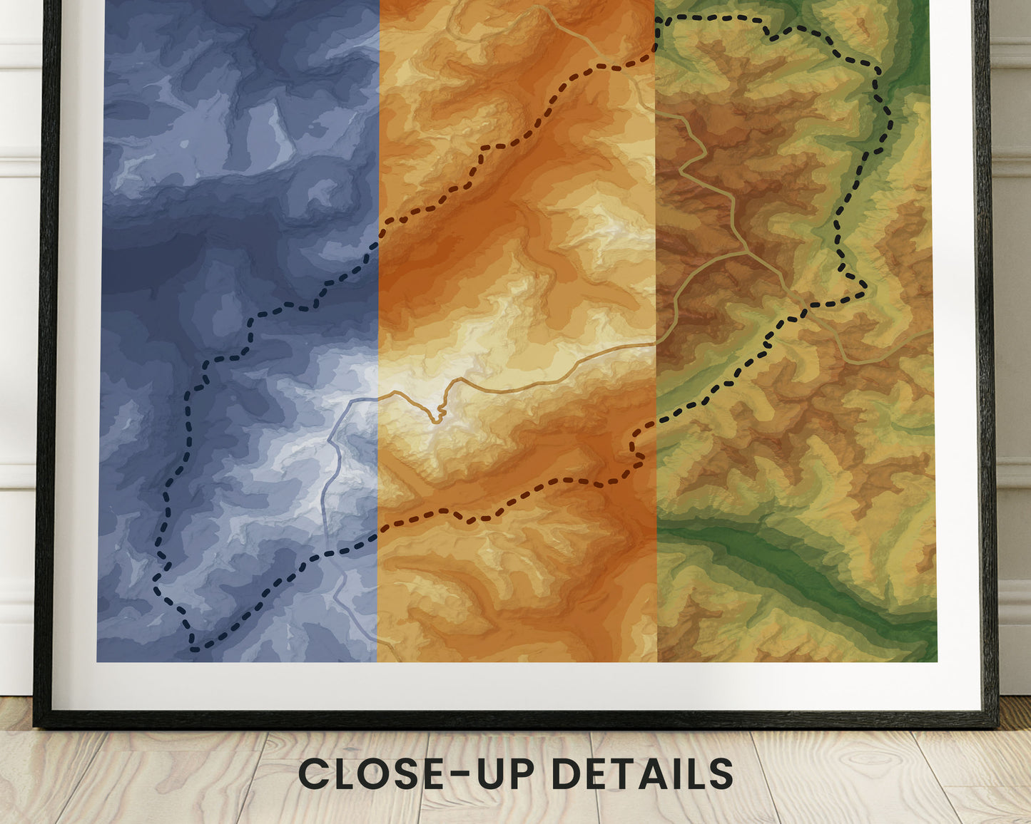 Tour Du Mont Blanc (TMB) Topographic Map Poster
