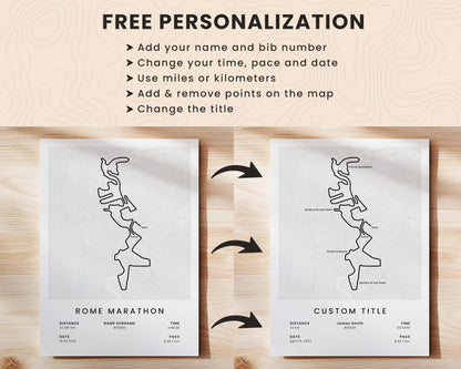 Trail Goals Minimalist Marathon Runner Print Customization and Personalization