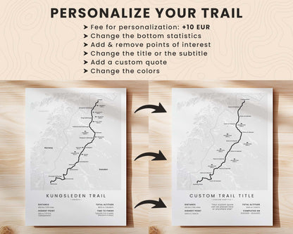 Trail Goals Minimalistic Hiking Trail Posters Customization and Personalization