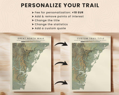 Trail Goals Topographic Map Poster Customization and Personalization