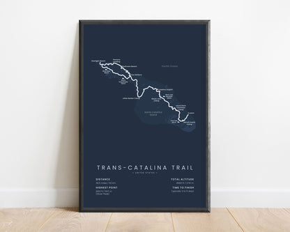 TCT (Santa Catalina Island) Track Print with Blue Background