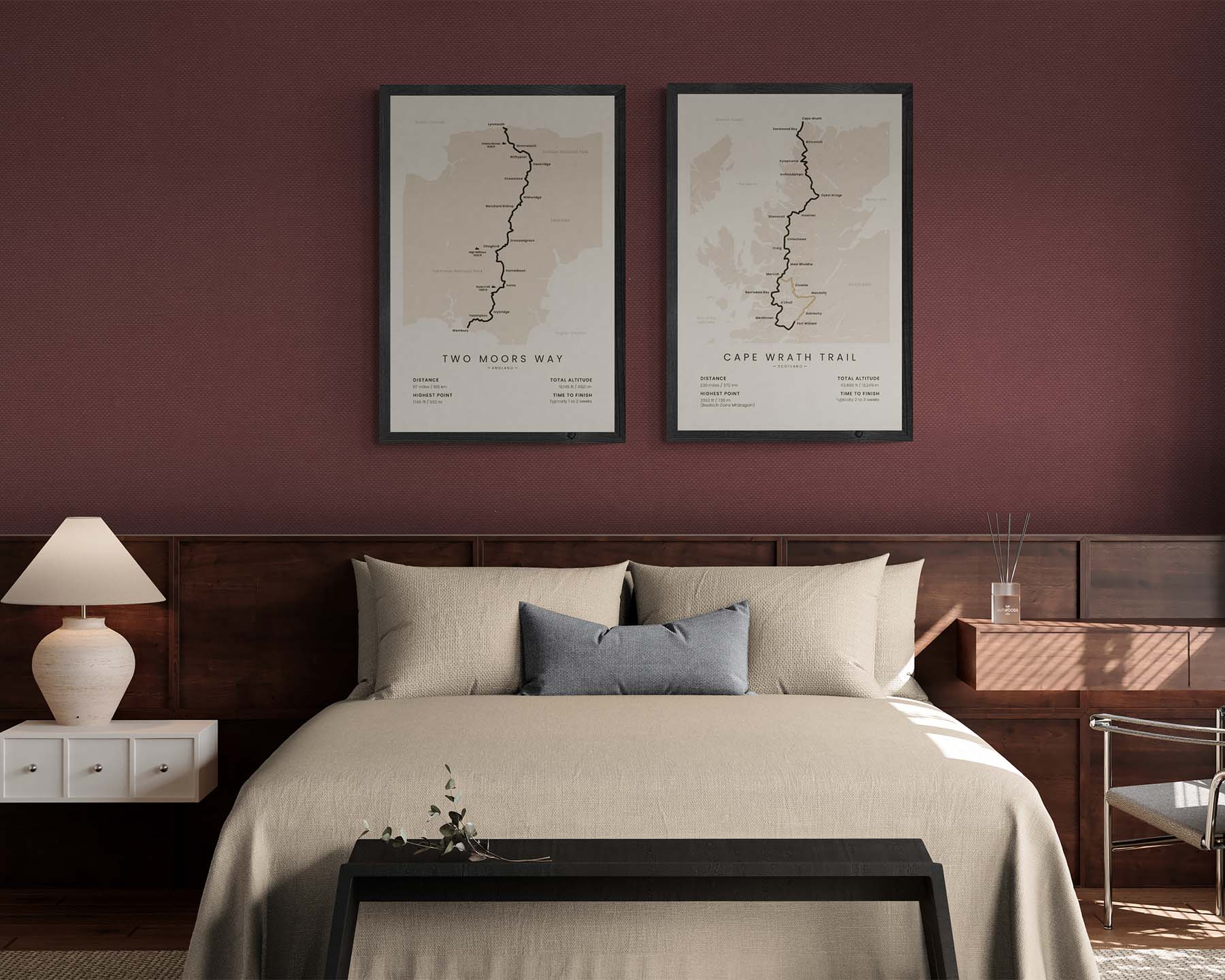 Devon Coast to Coast Trail (United Kingdom) Trail Wall Decor in Modern Interior Decor